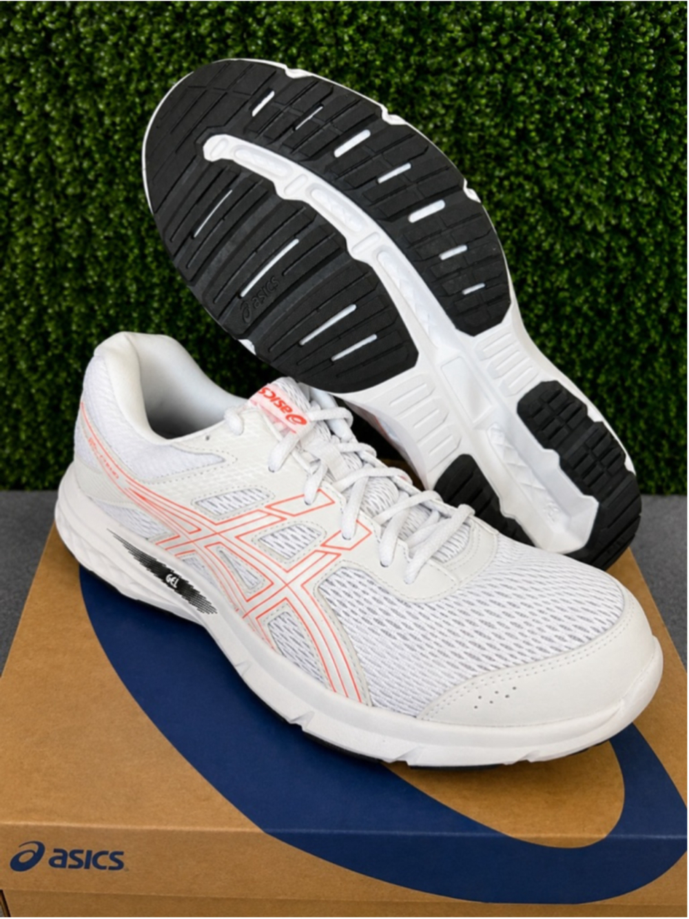 Men's ASICS GEL-XTEND Athletic Shoes Size 10 White/Sunrise Red - Picture 2 of 6